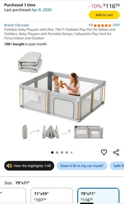 Baby Play Pen - Great Condition, Only Used a Couple Times