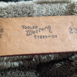 Women's Tool Western Steer Hide Leather Belt Number 2315
