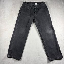 Vintage Levi's 550 Jeans Men's 30x27 Black Husky Relaxed Fit Denim Distress#2989