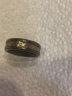 Celtic Dragon Inlay Band Ring•Women Size 6