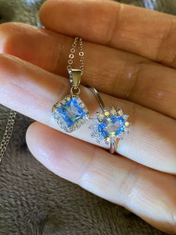 Topaz necklace and ring