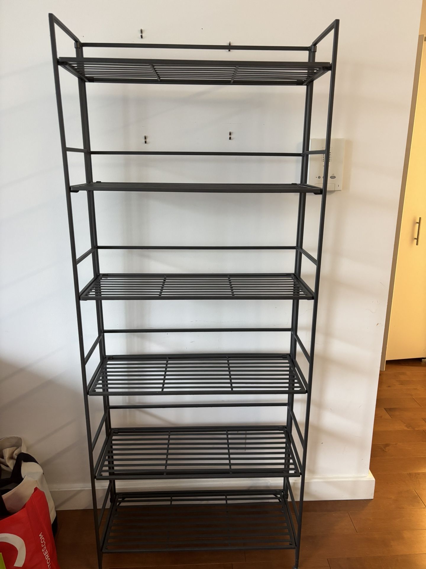 6-Shelf Iron Folding Bookshelf