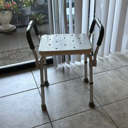 Guardian Shower Seat Chair Holes Padded Arms Medical Adjustable Elderly Seniors Disabled Sit Bath Bathe