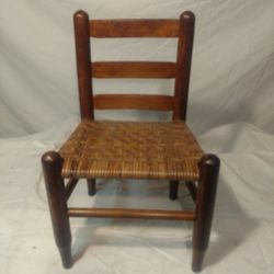 Antique Child's Chair With Cane Seat