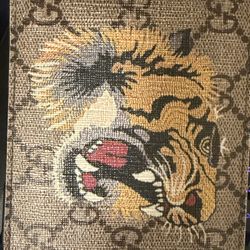 Gucci Supreme Tiger Beige Bifold Wallet