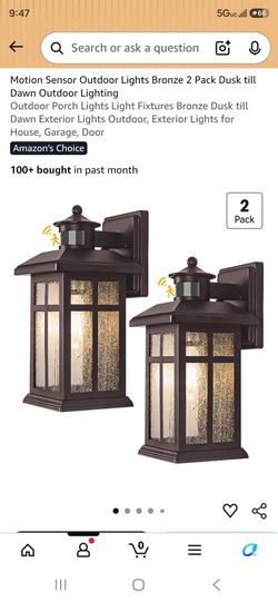 New Motion Sensor Outdoor Lights Bronze 2 Pack Dusk till Dawn Outdoor Lighting
Outdoor Porch Lights Light Fixtures Bronze Dusk till Dawn Exterior Ligh