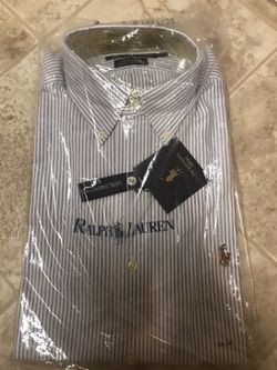 NWT Striped Ralph Lauren Dress Shirt Size 15