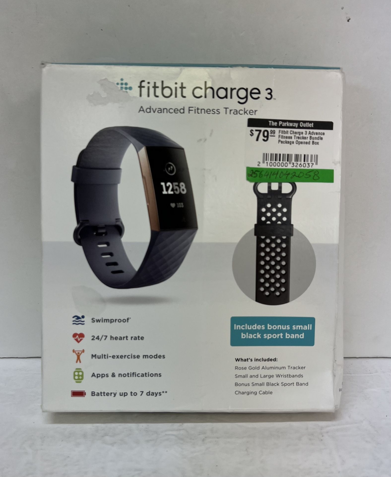 Fitbit Charge 3 Advance Fitness Tracker Bundle Package 