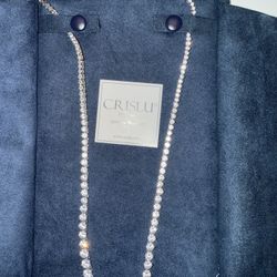 Sterling Platinum Tennis Necklace