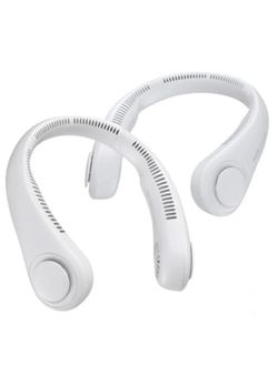 JISULIFE Portable Neck Fan Upgraded, 5 Speeds, Gray - 2 Pack