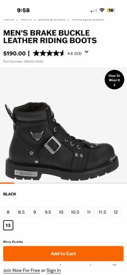 Harley-Davidson Men's Brake Buckle Leather Riding Boots