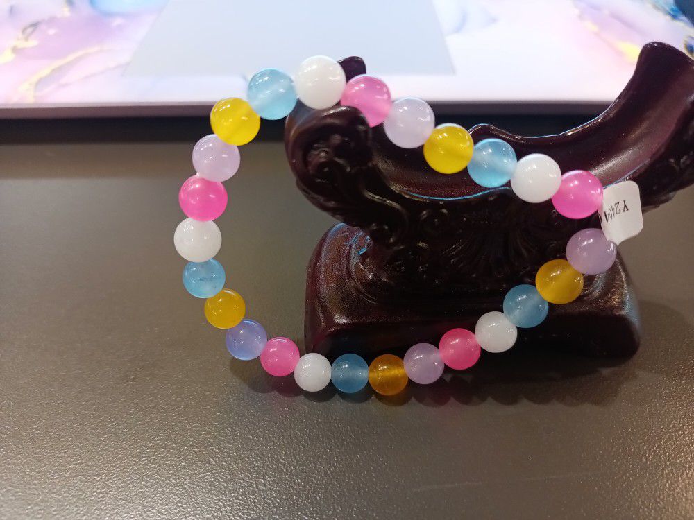 Exquisite Multi Color Candy Type Jade Bracelet.