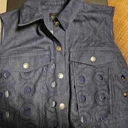 Eliquii Denim Crop Top