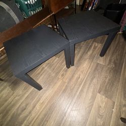 Black IKEA nightstand/end table set