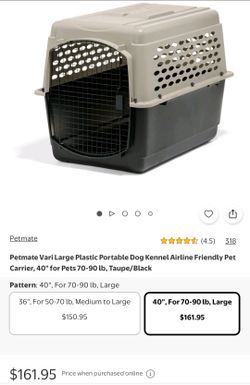 Petmate Vari Large Dog Kennel Airline Carrier