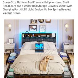 Queen Bed frame With Storage Pick Up In South Slope BK