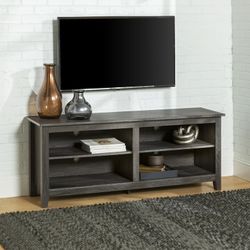 Walker Edison Open Storage TV Stand for TVs up to 65", Charcoal