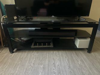 All glass tv stand