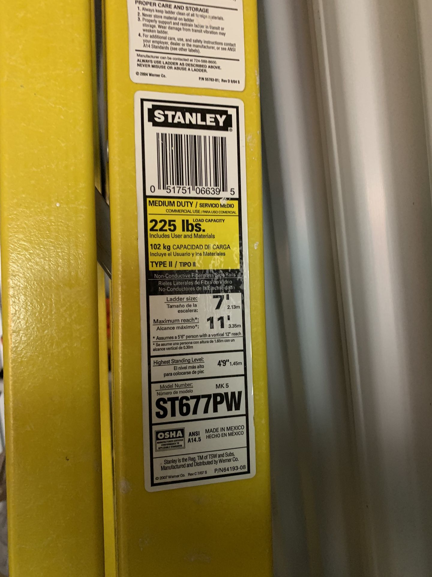 Stanly 7ft Ladder