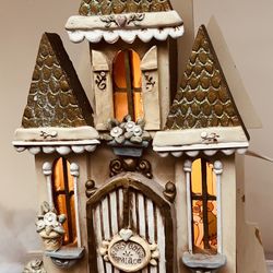 Holiday Vintage Kurt S. Adler Snow town Lighted Village.