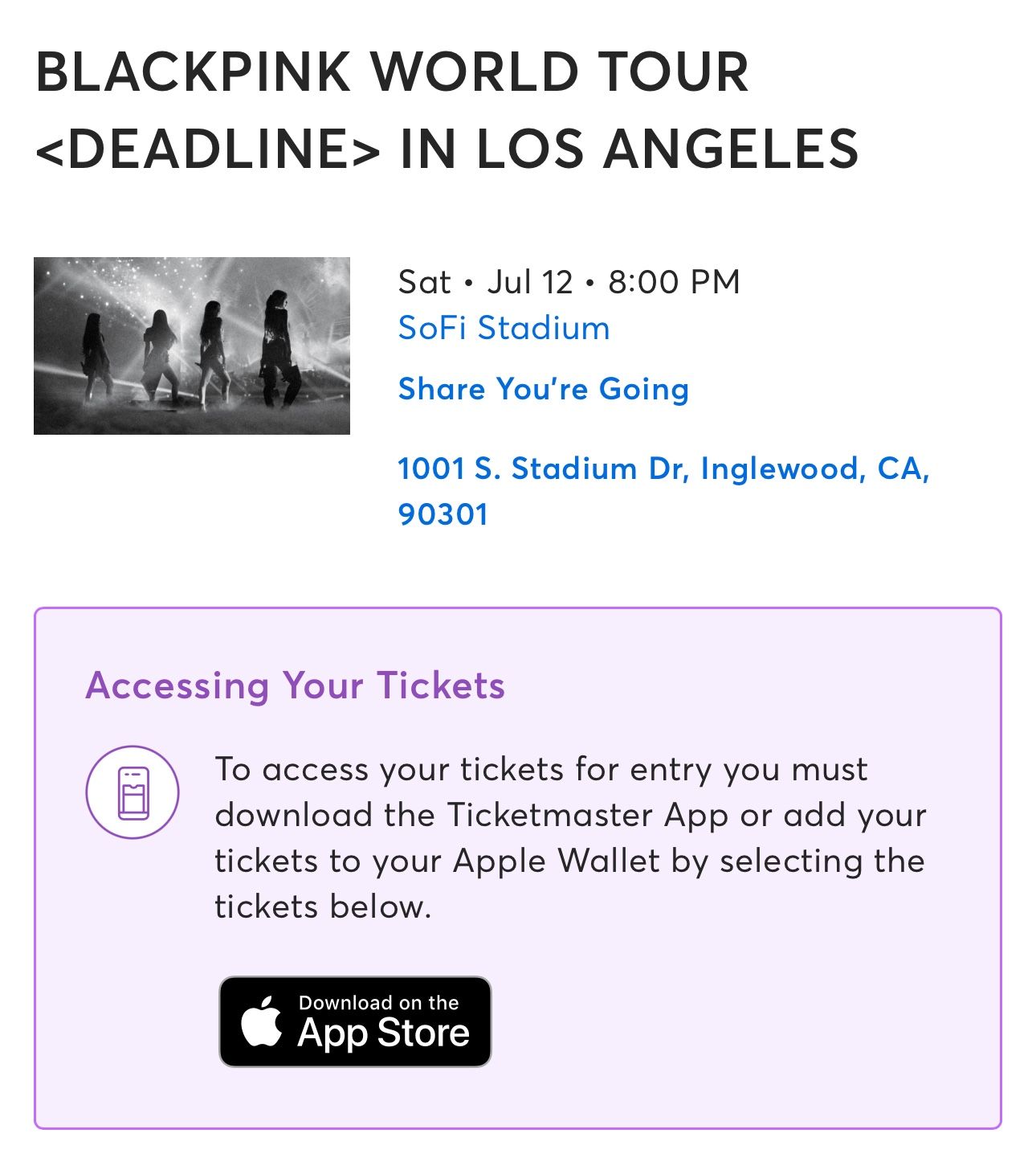Black Pink Deadline Los Angeles Tickets