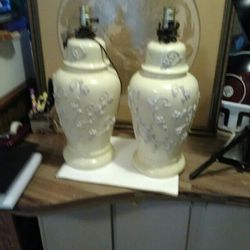 Pair Of Vintage 1940s Lamps. 