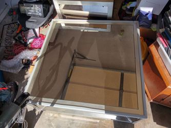Glass Top Coffee Table with Silver Frame