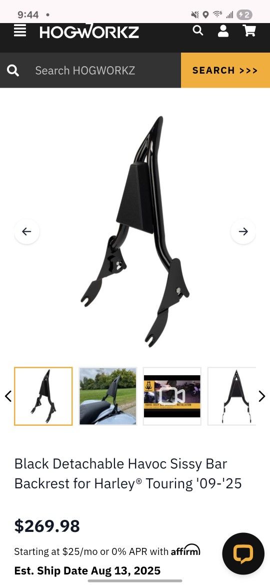 Harley Davidson Sissy Bar