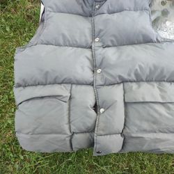 LL Bean, Gray Puffer Vest, Size M