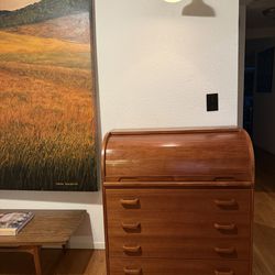 MCM Teak Tambour roll-top desk