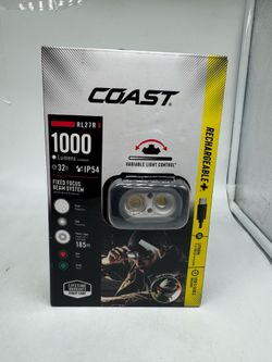 Coast RL20R 1000 Lumen Tri-Color LED Rerchargeable Headlamp with Flood and Spot Beams, Variable Light Control, Fixed Focus, Ultra-Strap, Red/Green Mod