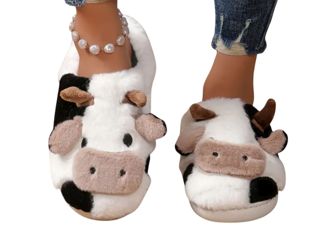 Cow Print Slippers