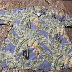 Tommy Bahama Hawaiian Shirt, Vacation Cruise Men’s Size XLX/TGT Extra Large Tall 100% Silk Machine Washed Gentle 