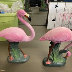 Pair of Pink Flamingo’s 18” and 13”