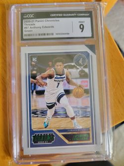 2020-2021 Panini Chronicals Threads Anthony Edwards RC Green Mint 9