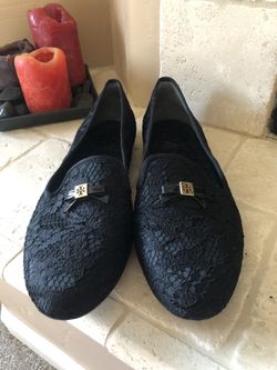Tory Burch Black Lace Loafers - size 9.5