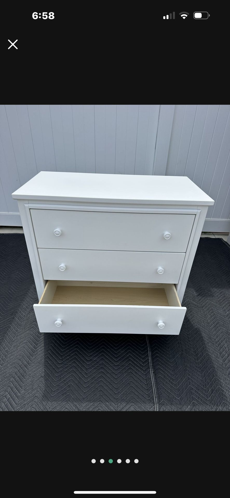 New White Dresser / 3 Drawer Dresser(has Chip On Corner)