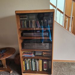Wood media cabinet