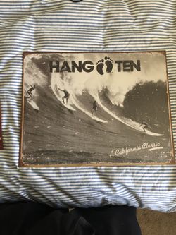 Nawilbi Hang Ten - California Classic Tin Sign (16X12, Classic)