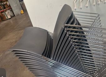 Stack stacking side training classroom office chairs by Allermuir