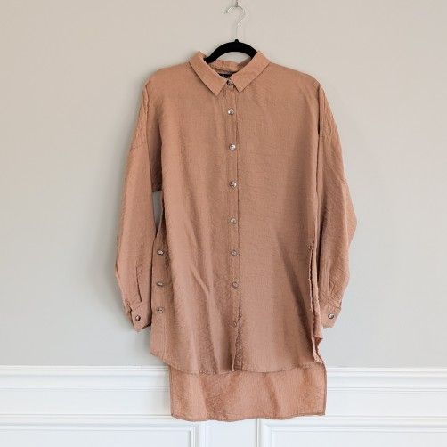 Women's Button Down Long Sleeve Tunic, Size 44