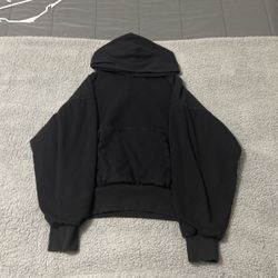 mnml double layered black hoodie