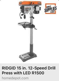 Ridgid 15 in. 12- speed drill press with LED R1500