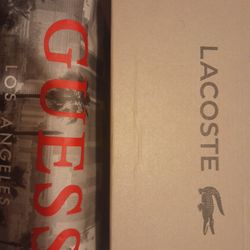 LACOSTE CROCO SLIDE&GUESS Los Angeles Wedge Heel