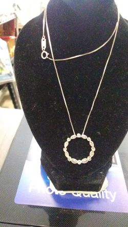 10k Circle of Love Diamond Pendant with Diamonds and Chain