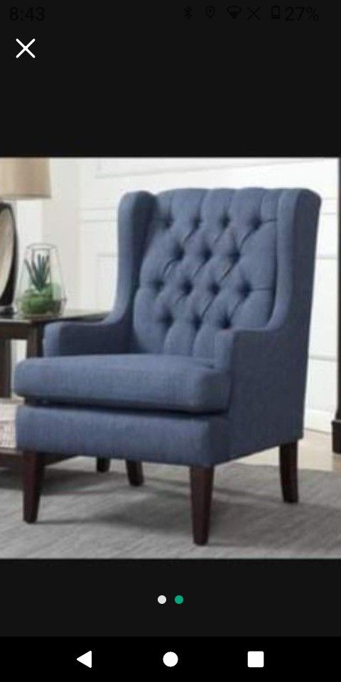 Brand New Two Available 120 Each Wingback Chair Accent Chair Armchair Brand New Blue Wingback Chair Blue Accent Chair
