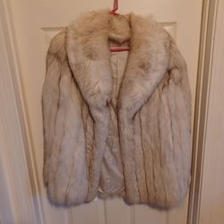blue fox fur coat