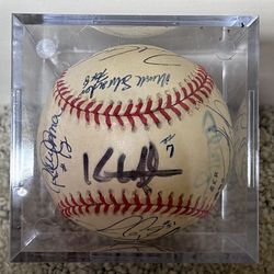 1999 Cleveland Indians Autographed Baseball With 17 Signatures