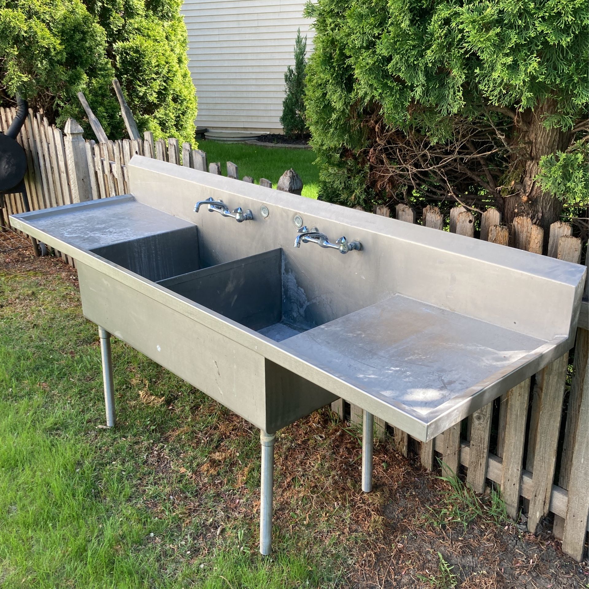 Stainless Steel Sink For Sale Is 8 Feet By 2 1/2 Asking 380 Dollars