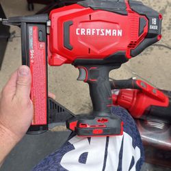 Brand New Craftsman Battery Operated Portable Vacuum And Nail Gun. Comes With Two Batteries And Charger.